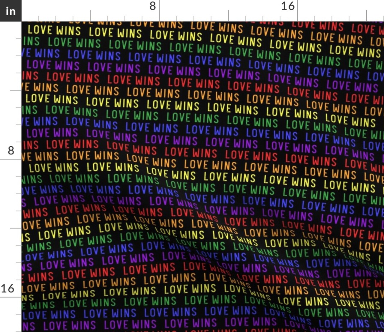 Love Rainbow Pride Black Gay Lgbt Custom Printed Fabric by Spoonflower Various Fabrics by the Yard or Fat Quarter
